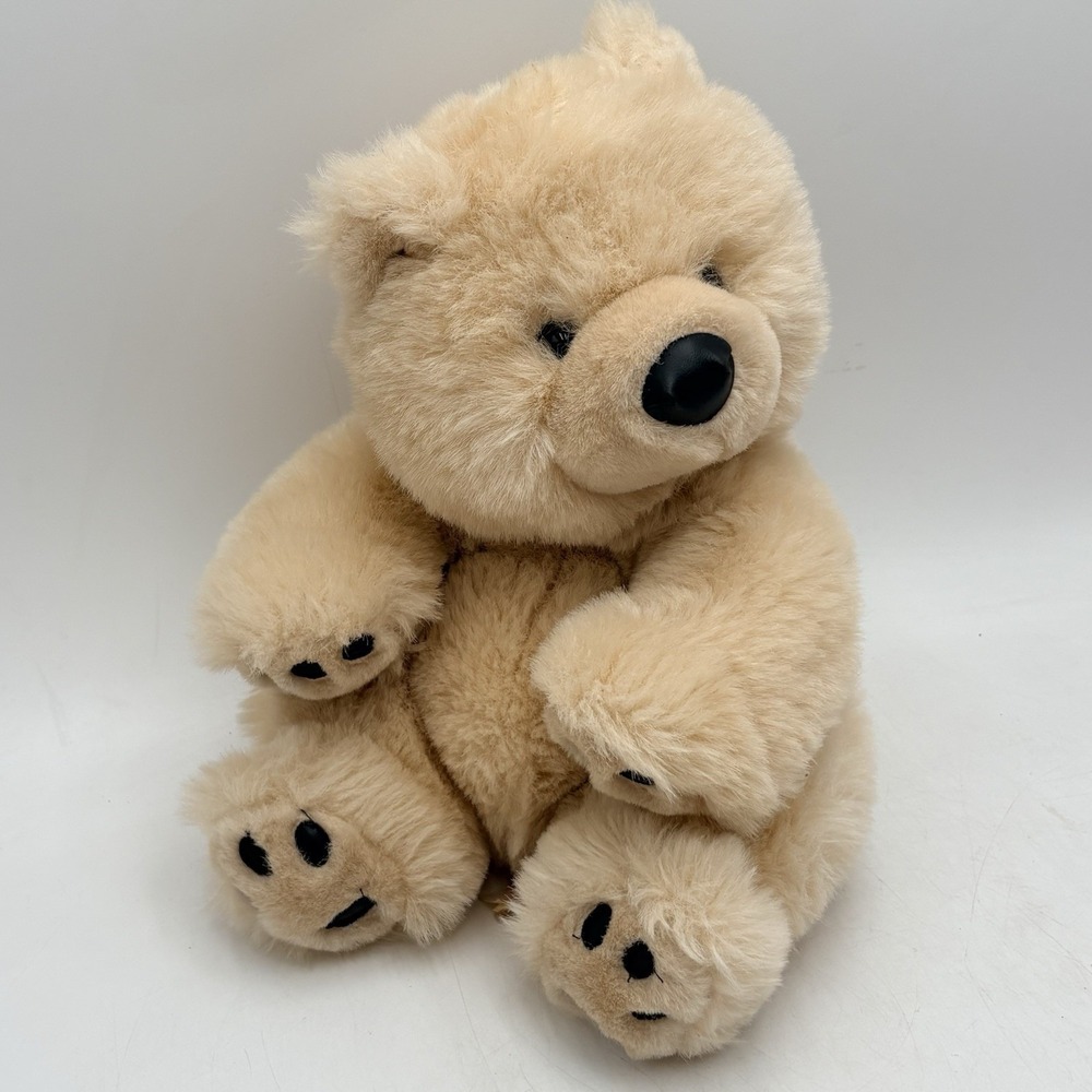 Creations from TL Toys Beige Tan Fur Teddy Bear Plush Vintage 11" Stuffed